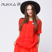 Pukka/蒲牌2018夏装新款商场同款原创设计女装苎麻套头衬衫图片