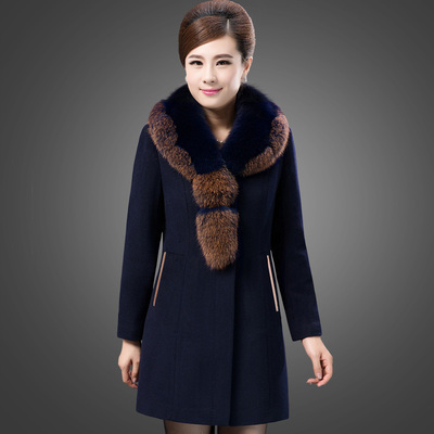 中老年羊绒大衣女冬大码妈妈装呢子毛呢外套短