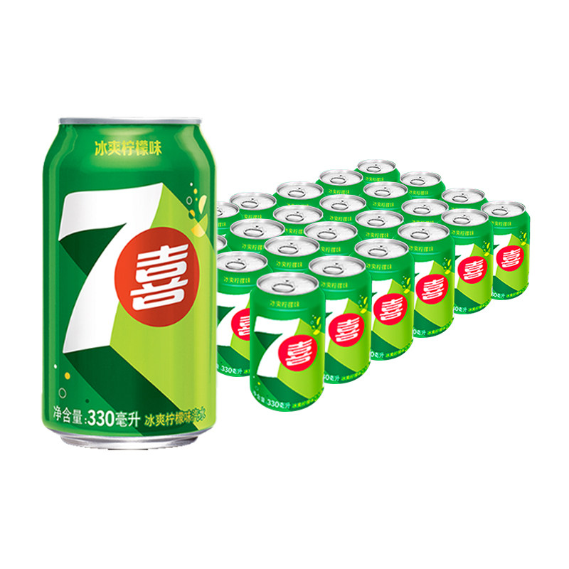 百事可乐7喜美年达汽水碳酸饮料330ml*24罐整箱饮品（包装随机）