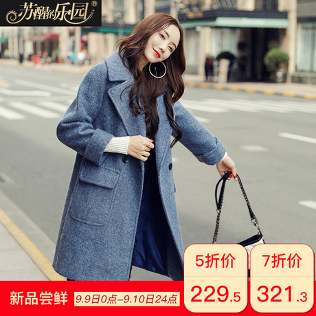 毛呢外套女装秋冬季韩版2018新款气质时尚淑女复古中长款休闲呢子商品大图