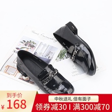 千足惠2019春季新款大码女鞋41-43真皮时尚平跟乐福鞋休闲单鞋女
