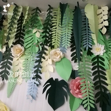 创造纸艺新款 纸质叶子商场店铺橱窗道具纸花树叶手工纸艺叶子