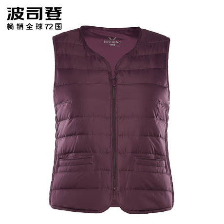 波司登2018新春秋舒适简约内恤马甲女加肥轻薄羽绒内胆B80130008B商品大图