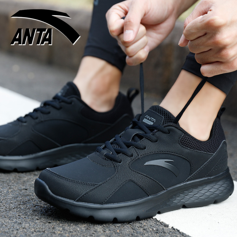 Anta Sports Shoes Men's Winter Official Website Flagship 2019 New Warm and Thickened Black Running Shoes Casual Shoes