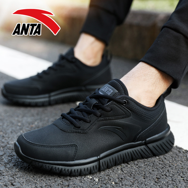 ANTA/ANTA Sports Shoes Men's New Black Samurai 2019 Autumn Running Shoes Authentic Pure Black Casual Men's Shoes