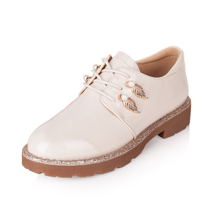 毅雅2018春新款单鞋水钻珍珠小皮鞋