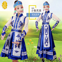 蒙古族演出服女装 蒙古袍成人少数民族表演服装 内蒙古舞蹈服装 新款