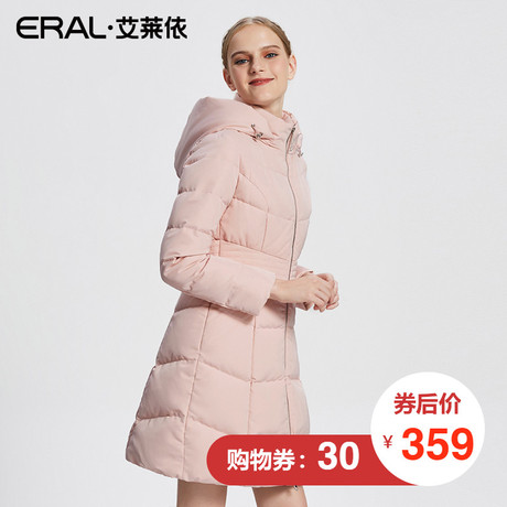ERAL/艾莱依2017秋冬新款时尚羽绒服女中长款修身显瘦16107-FDAB商品大图