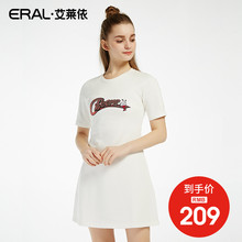 ERAL/艾莱依夏季高腰显瘦短袖连衣裙女A字裙潮36299-FXCA图片