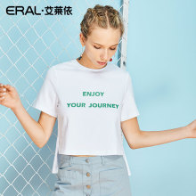 【门店直发】ERAL/艾莱依商场同款短袖t恤女2018新款宽松韩范上衣图片