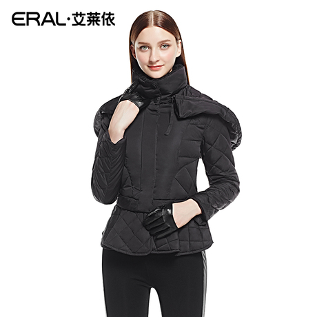ERAL/艾莱依冬季短款修身时尚羽绒服立领披肩羽绒2050D-QC商品大图