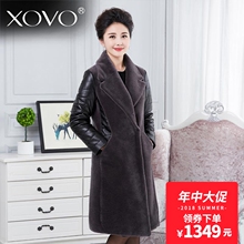 2018冬新款羊剪绒大衣羊羔毛皮草外套女装中长款中老年女装妈妈装图片