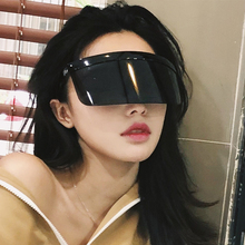 骑车防风连体太阳镜女潮酷个性 墨镜韩版 网红街拍表演防晒夸张眼镜