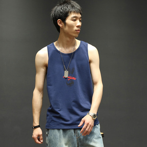 复古圆领街头背心