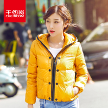 千仞岗品牌羽绒服女冬装 纯色修身显瘦加厚韩版短款外套清仓1607图片