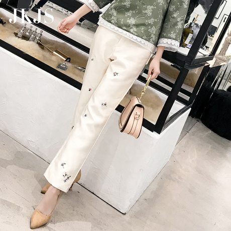 改良唐装裤子中国风女装冬汉服冬装女夹棉刺绣旗袍裤中式长裤加棉商品大图