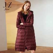 JUZUI/玖姿旗舰店2018冬季新款白鸭绒连帽时尚长款羽绒服图片