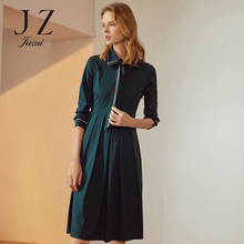 JUZUI/玖姿旗舰店秋装新款2018棉布睡衣风中长款衬衫连衣裙女图片