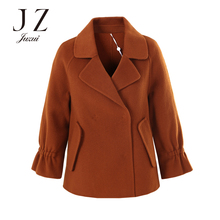 JUZUI/玖姿旗舰店2018新款羊毛西装领双面呢毛呢短款外套女冬图片