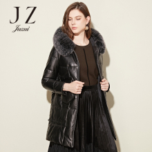 JUZUI-玖姿旗舰店2017冬装狐狸毛领羽绒皮衣女中长款图片