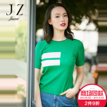 JUZUI/玖姿旗舰店2018商场同款夏季新款短袖套头毛衫针织衫图片