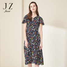 JUZUI-玖姿旗舰店2018春装新款修身长款裙子时尚短袖连衣裙女图片