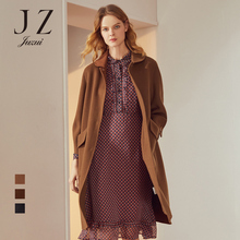 JUZUI/玖姿旗舰店2018冬新款多色娃娃领双面呢呢子大衣女羊毛图片
