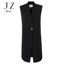 JUZUI/玖姿旗舰店2018秋装新款黑色立领无袖长款马夹女外搭图片