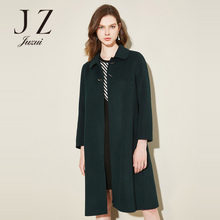 JUZUI/玖姿旗舰店纯色外套长袖翻领2017冬装新款双面尼羊毛大衣女图片