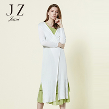 JUZUI/玖姿2018春装新款薄款中长款毛衫针织衫女长袖外套图片