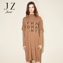 JUZUI/玖姿旗舰店2017冬装新款纯色中长款高领毛衫女图片