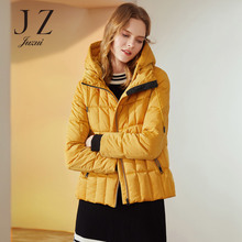 JUZUI/玖姿旗舰店2018冬装新款抽绳连帽白鸭绒羽绒服女短款图片
