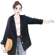 宽松休闲西服 外套女韩版 小西装 夫人钱定制春秋chic网红薄款