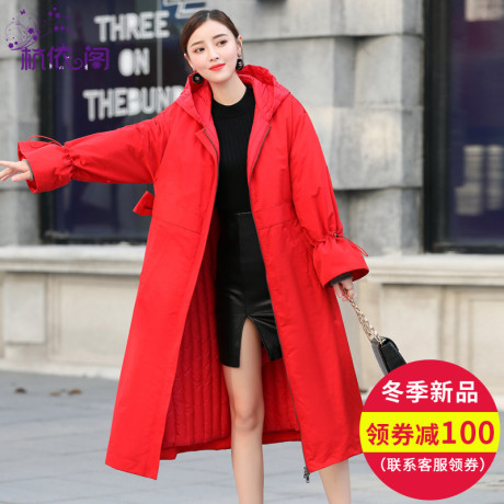 羽绒服女中长款韩版潮2018冬季新款宽松女装时尚过膝厚外套派克服商品大图