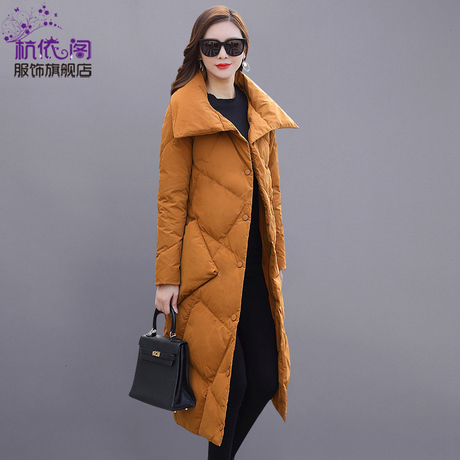 羽绒服女中长款2018冬季新款韩版个性口袋宽松女装加厚过膝潮外套商品大图