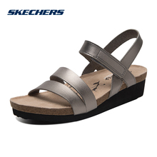 Skechers斯凯奇女鞋新款时尚平跟凉鞋 舒适休闲轻质罗马鞋 40923