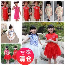 女童纯棉旗袍夏古风纱裙花童礼服六一国学演出服2 直播清仓