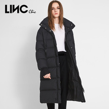LINC金羽杰2018冬季新品落肩设计长款加厚面包羽绒服女8414397图片