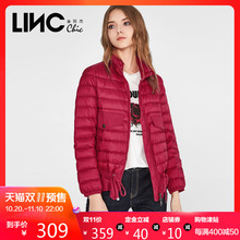 【预售】LINC金羽杰秋冬时尚下摆荷叶边拼接轻薄羽绒服女短款潮图片
