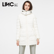 【预售】LINC金羽杰时尚冬季韩版修身羽绒服女中长款连帽宽松图片