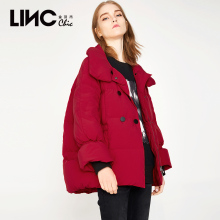 LINC金羽杰冬季新品拼接纯色面包羽绒服女短款宽松7460827图片