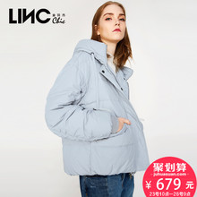 LINC金羽杰羽绒服女冬季新款女抽绳工装口袋面包服外套潮7470777图片