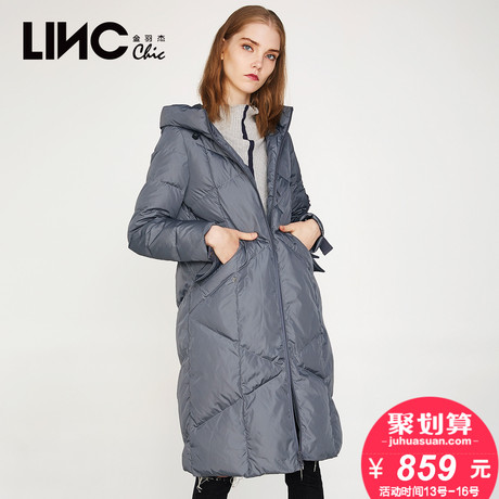 LINC金羽杰冬季新品户外棉感连帽厚羽绒服女中长款加厚7451003商品大图
