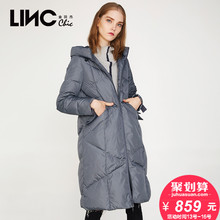 LINC金羽杰冬季新品户外棉感连帽厚羽绒服女中长款加厚7451003图片