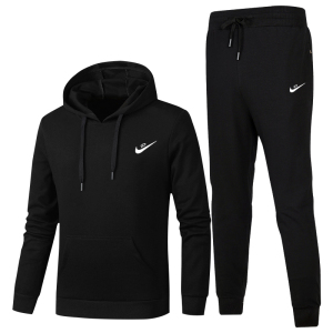 春秋季连帽卫衣运动套装男2019新款休闲运动服男士纯棉薄款两件套