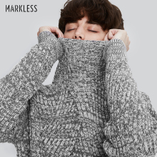 男高领毛衣青年加厚修身 Markless冬季羊毛衫 韩版 休闲羊毛针织衫