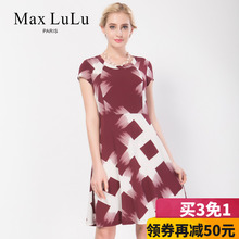 Max LuLu夏款高腰连衣裙30-40中老年妈妈装大码女装连衣裙图片