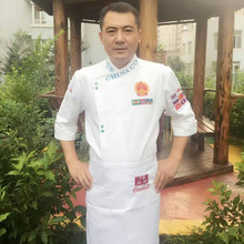 中国心特大码 中国大师服厨衣长短袖 黑色中国大咖服厨师大师服套装