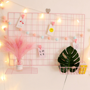 少女心网格照片墙置物架