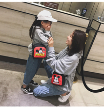 新款印花卡通时尚米奇斜挎包迪士尼米老鼠斜跨小包ins男女亲子包